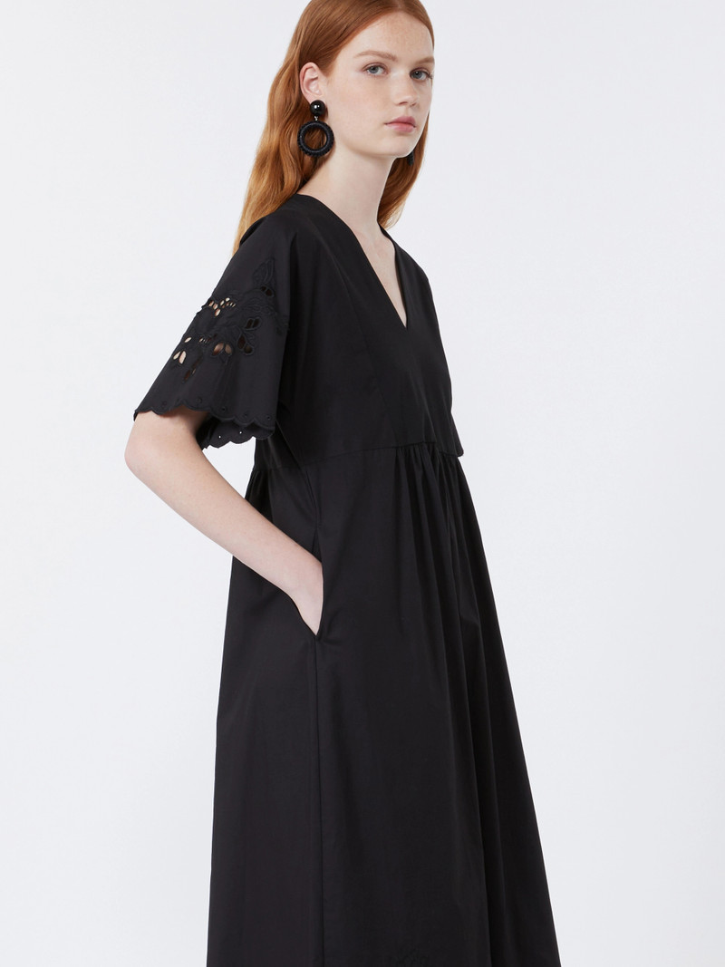 TARTUFO Cotton poplin and jersey dress - BLACK 5