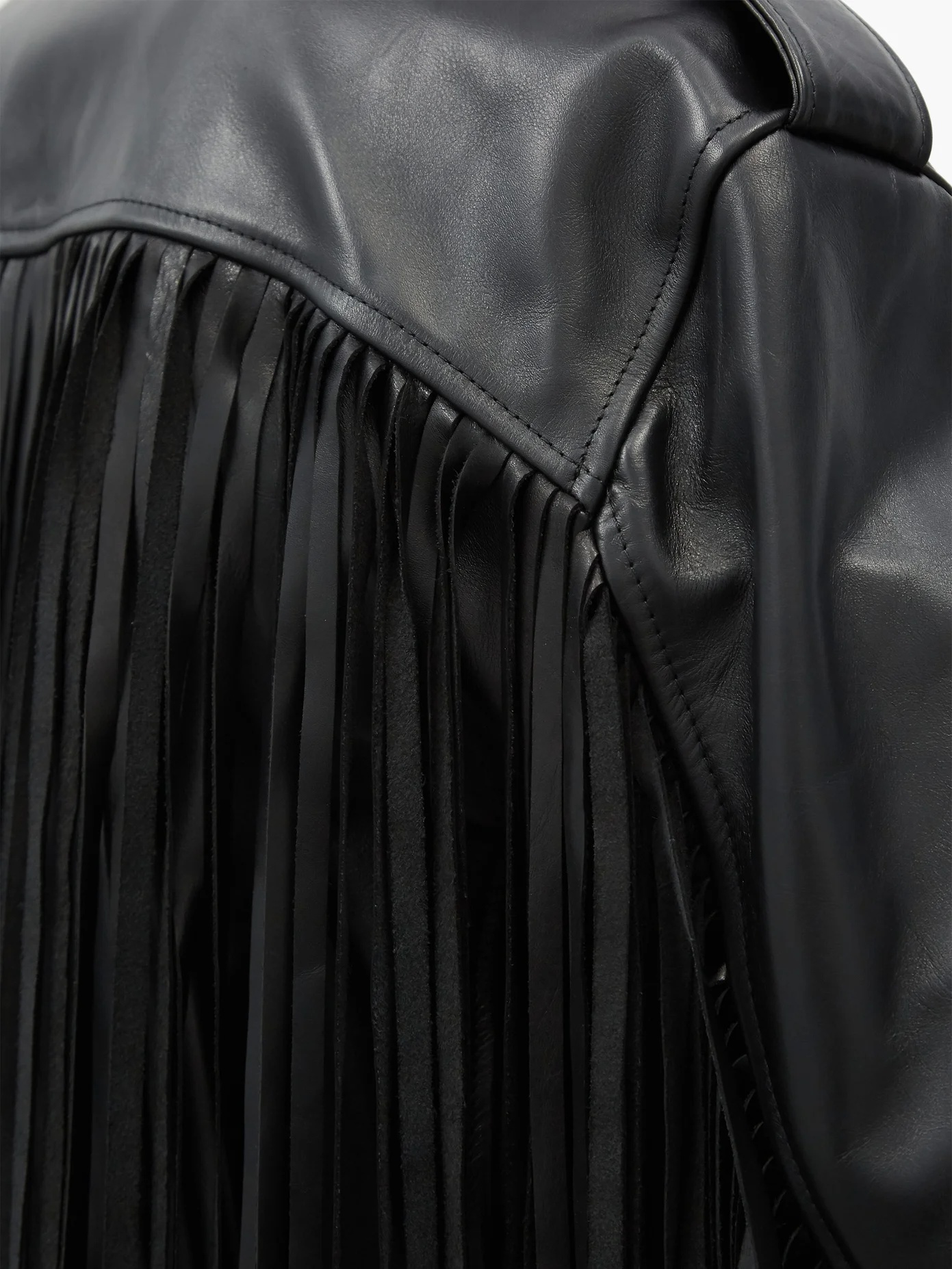 Fringed leather jacket - 4