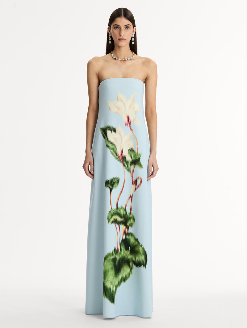 Oscar de la Renta CHINÉ CYCLAMEN STRAPLESS GOWN outlook