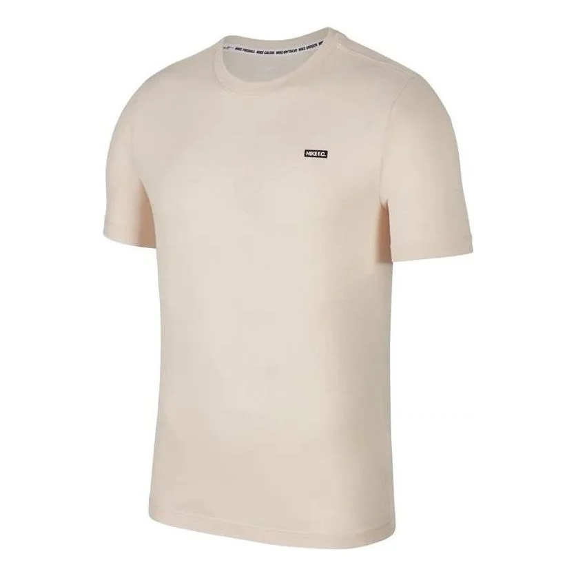 Men's Nike F.C. Dri-Fit Solid Color Logo Round Neck Short Sleeve Creamy White T-Shirt BQ7681-838 - 1
