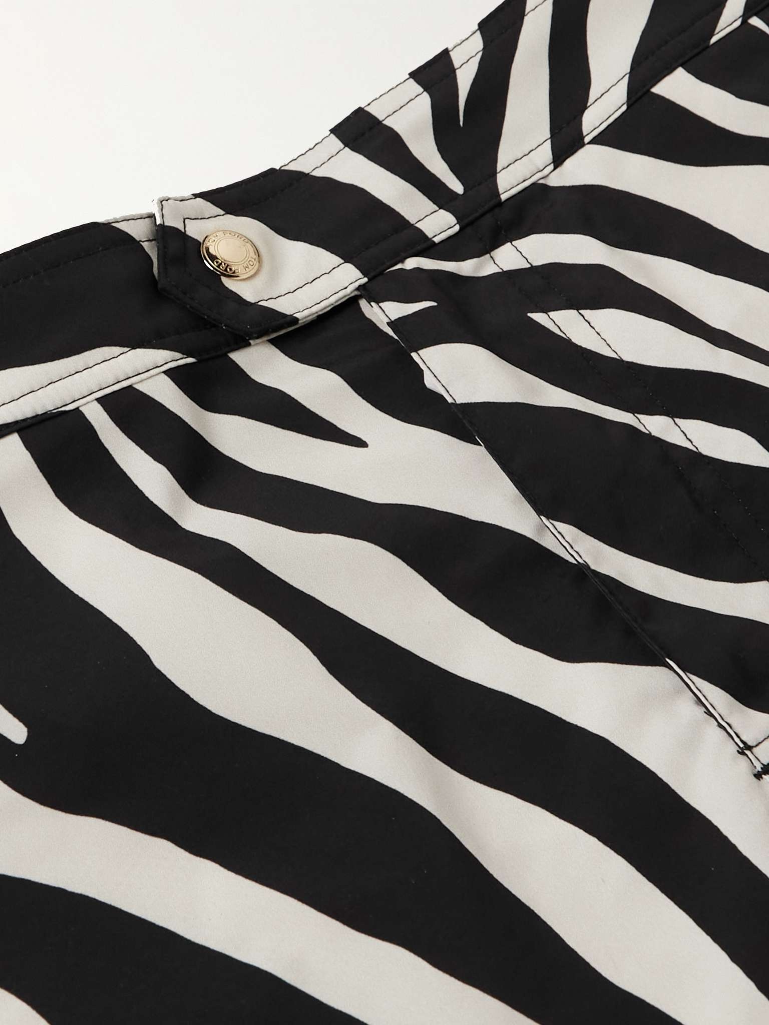 Slim-Fit Short-Length Zebra-Print Swim Shorts - 3