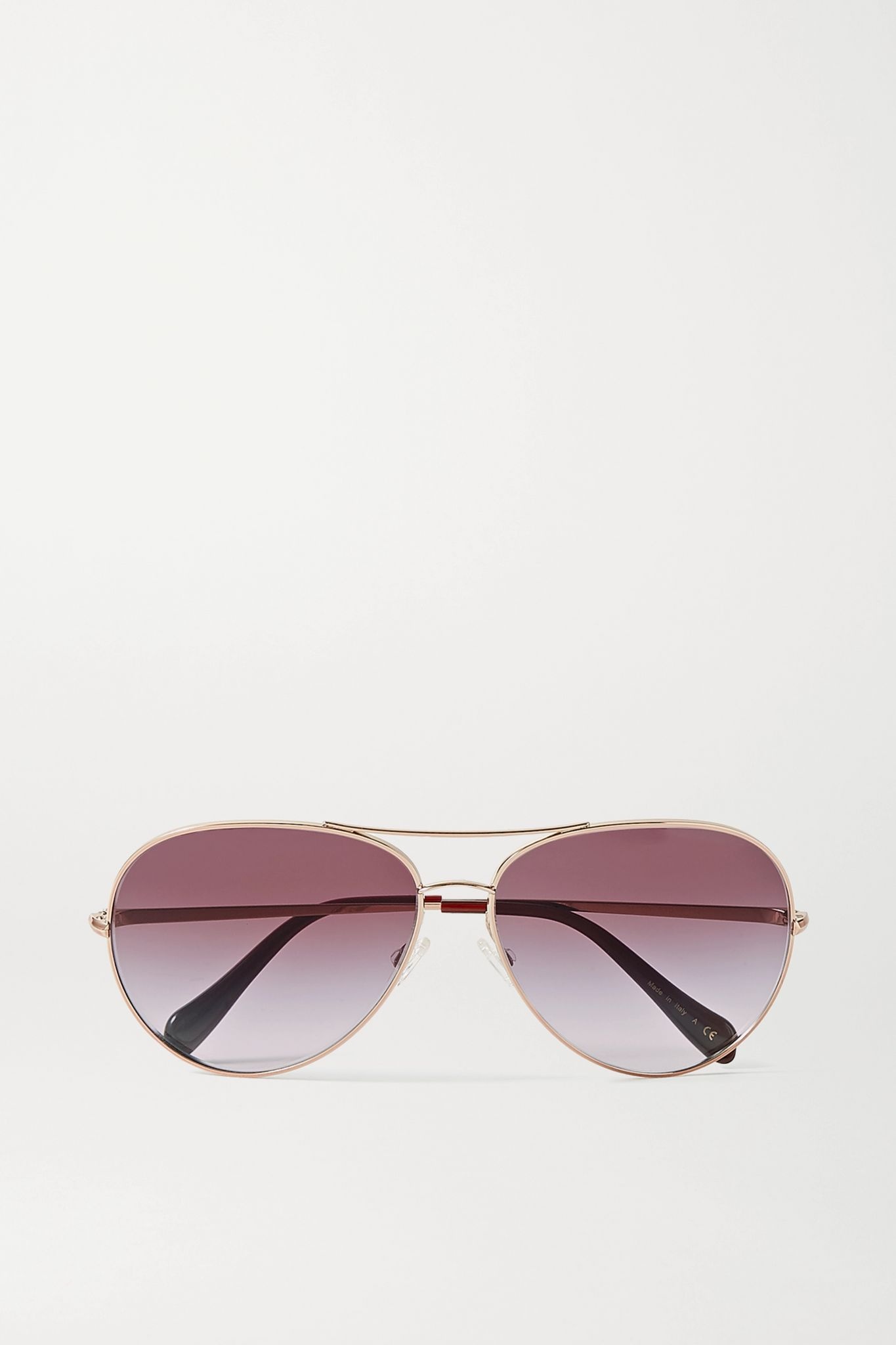 Sayer aviator-style rose gold-tone sunglasses - 1