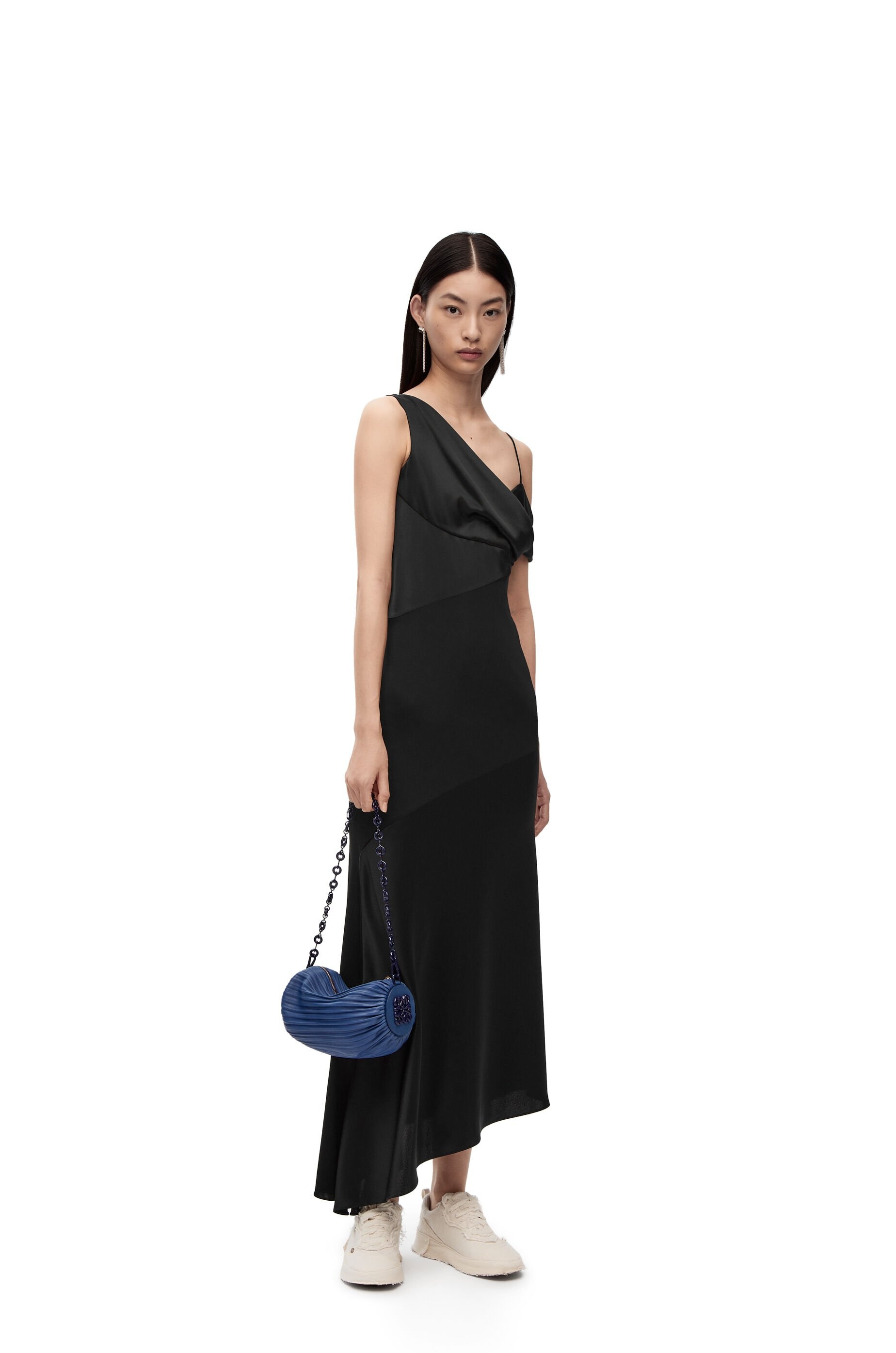 Draped dress in satin and crepe jersey - 2