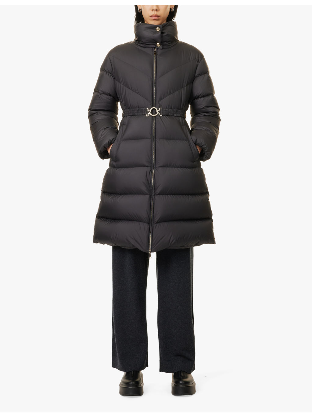 Brou Long brand-patch regular-fit shell coat - 2
