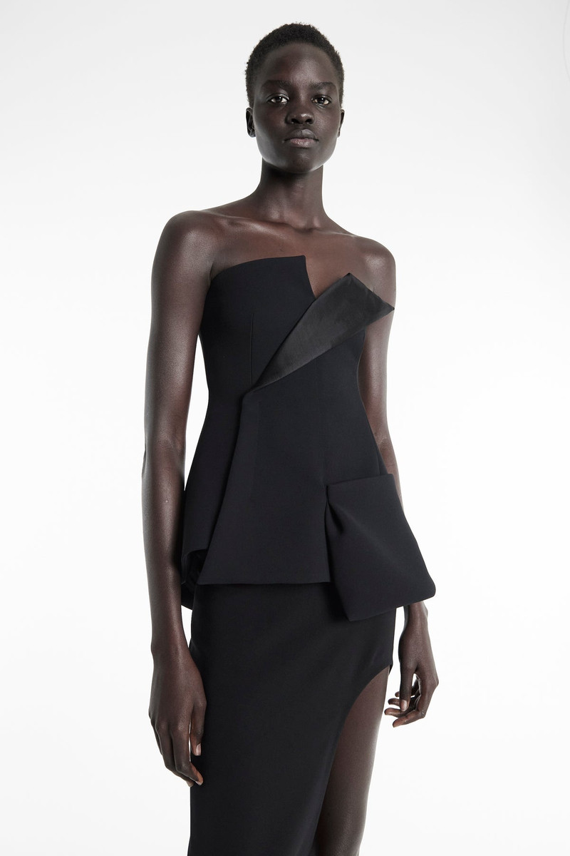 CORSETED TUXEDO TOP BLACK 6