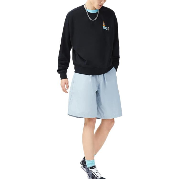 Li-Ning Skateboard Series Back Cartoon Printing Loose Round Neck Pullover 'Black' AWDS165-3 - 3