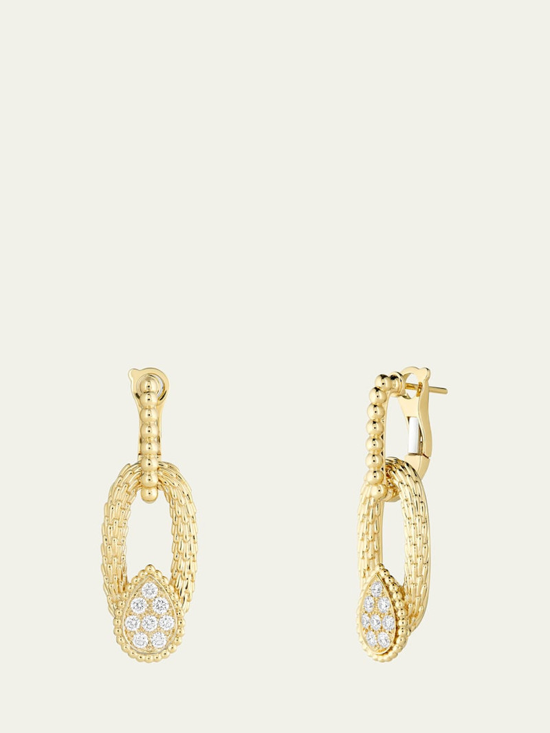 Boucheron Serpent Boheme 18K Yellow Gold Diamond Pendant Earrings outlook