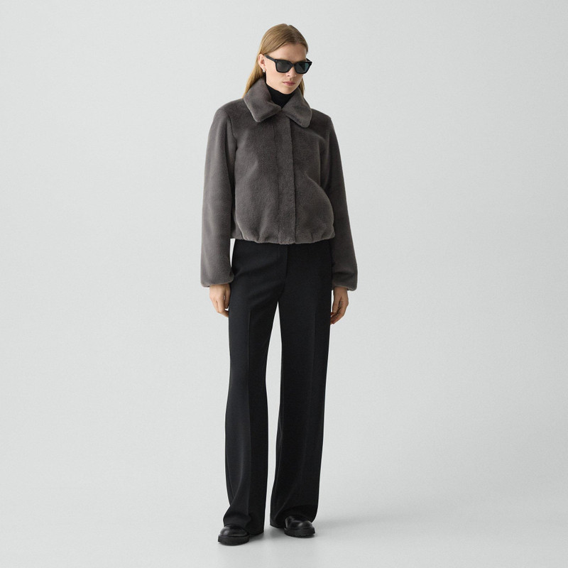 Theory Collared Jacket in Faux Fur outlook