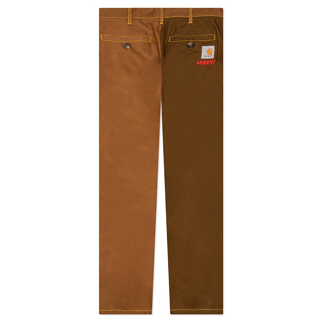 MARNI X CARHARTT WIP COLOR-BLOCK PANT - TOBACCO - 2