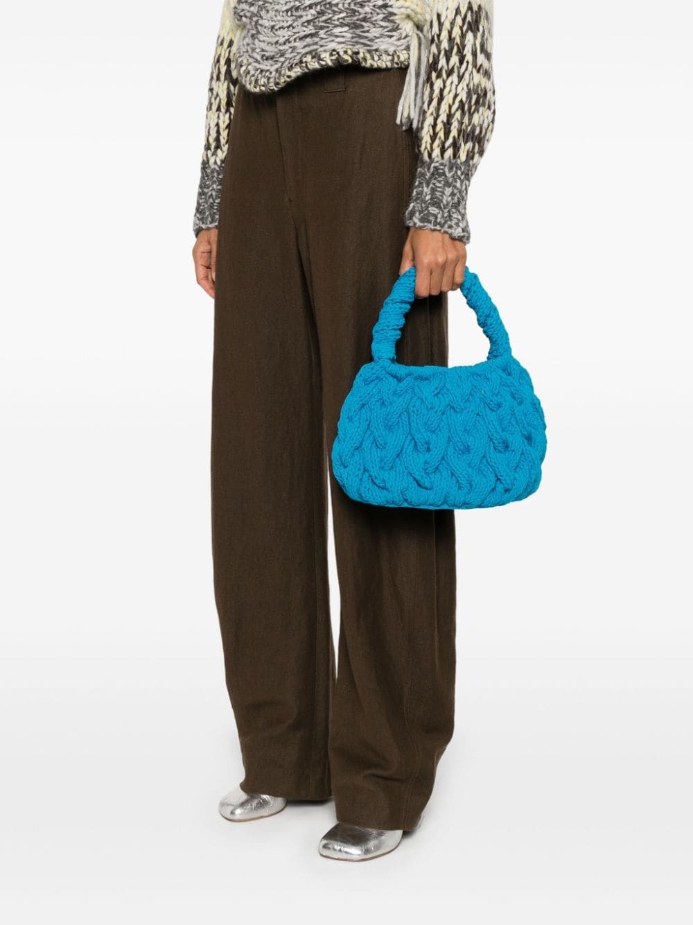 cable-knit tote bag - 2