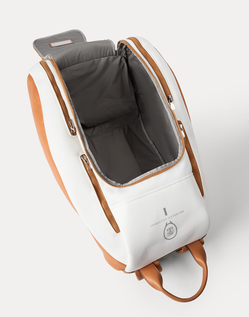 Leather and techno fabric padel backpack 5