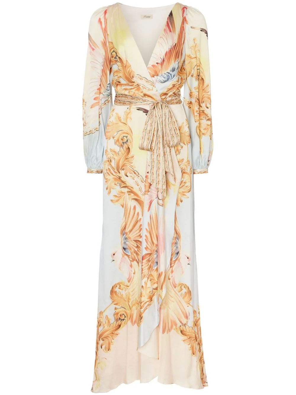 graphic-print wrap dress - 1