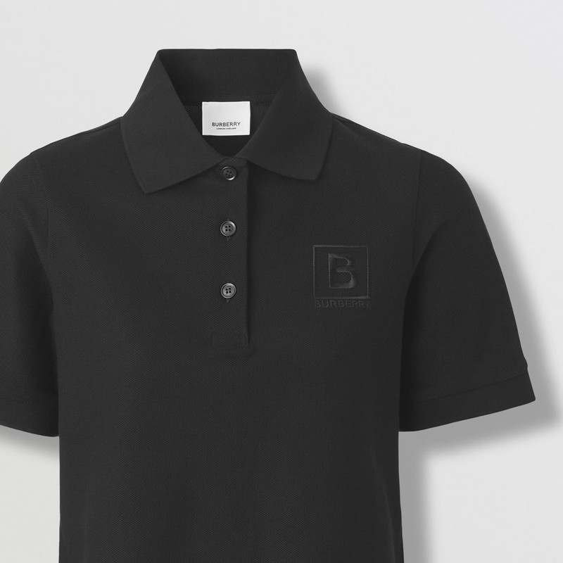 Letter Graphic Cotton Piqué Polo Shirt 1