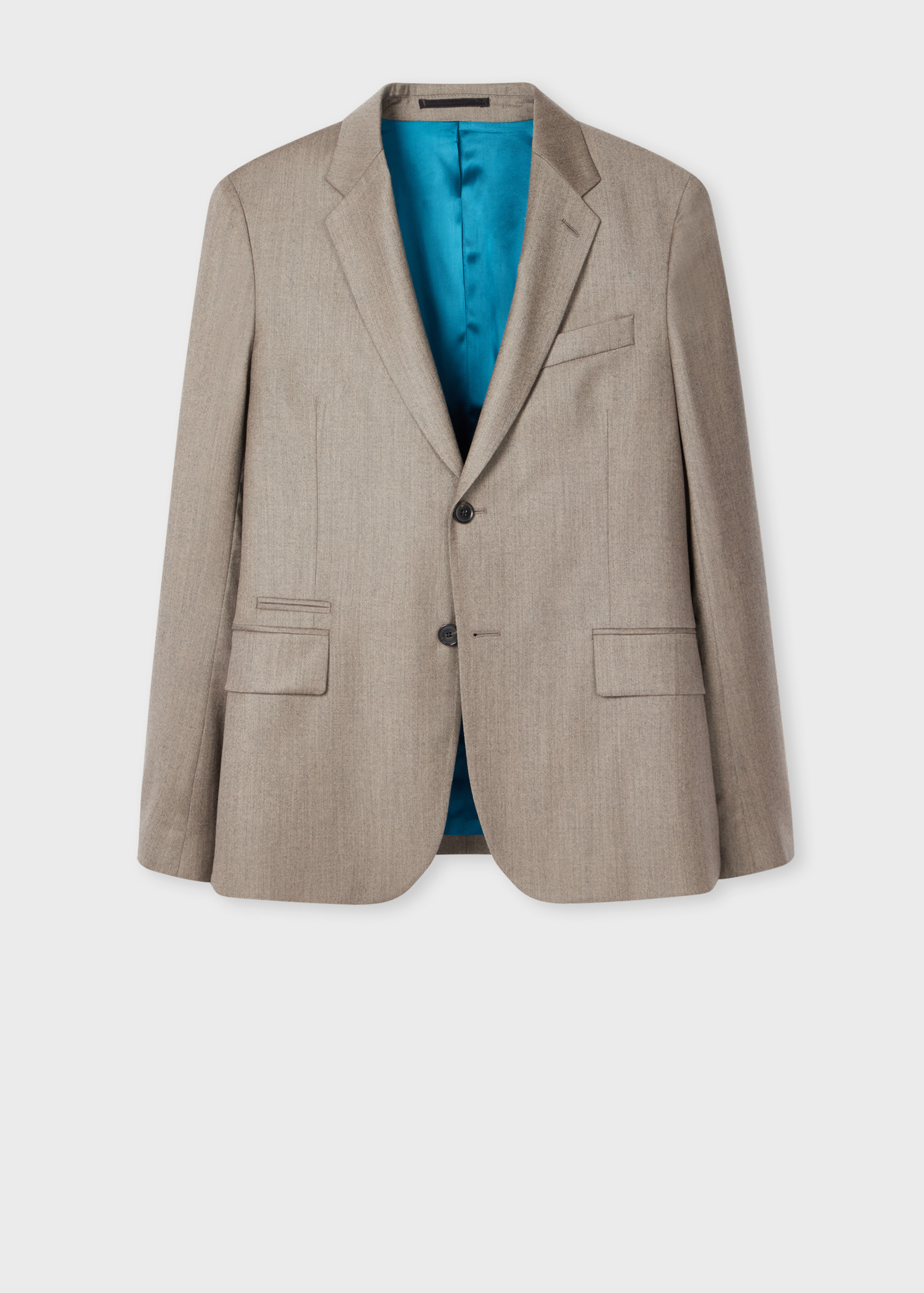 Tailored-Fit Oatmeal Overdyed Wool-Cashmere Flannel Blazer - 1