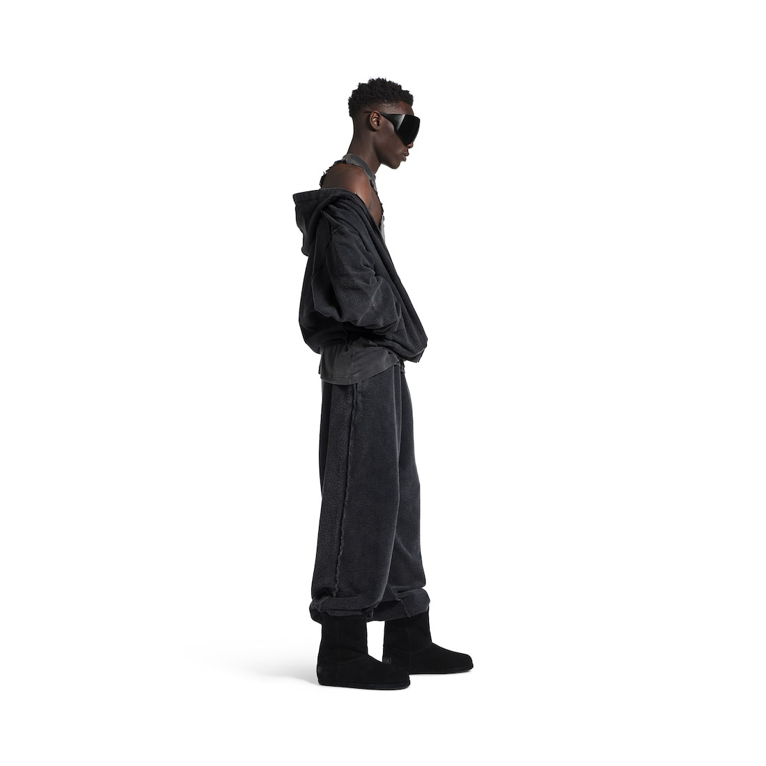 Men's 3b Sports Icon Inside-out Oversized Sweatpants in Black Faded - 3