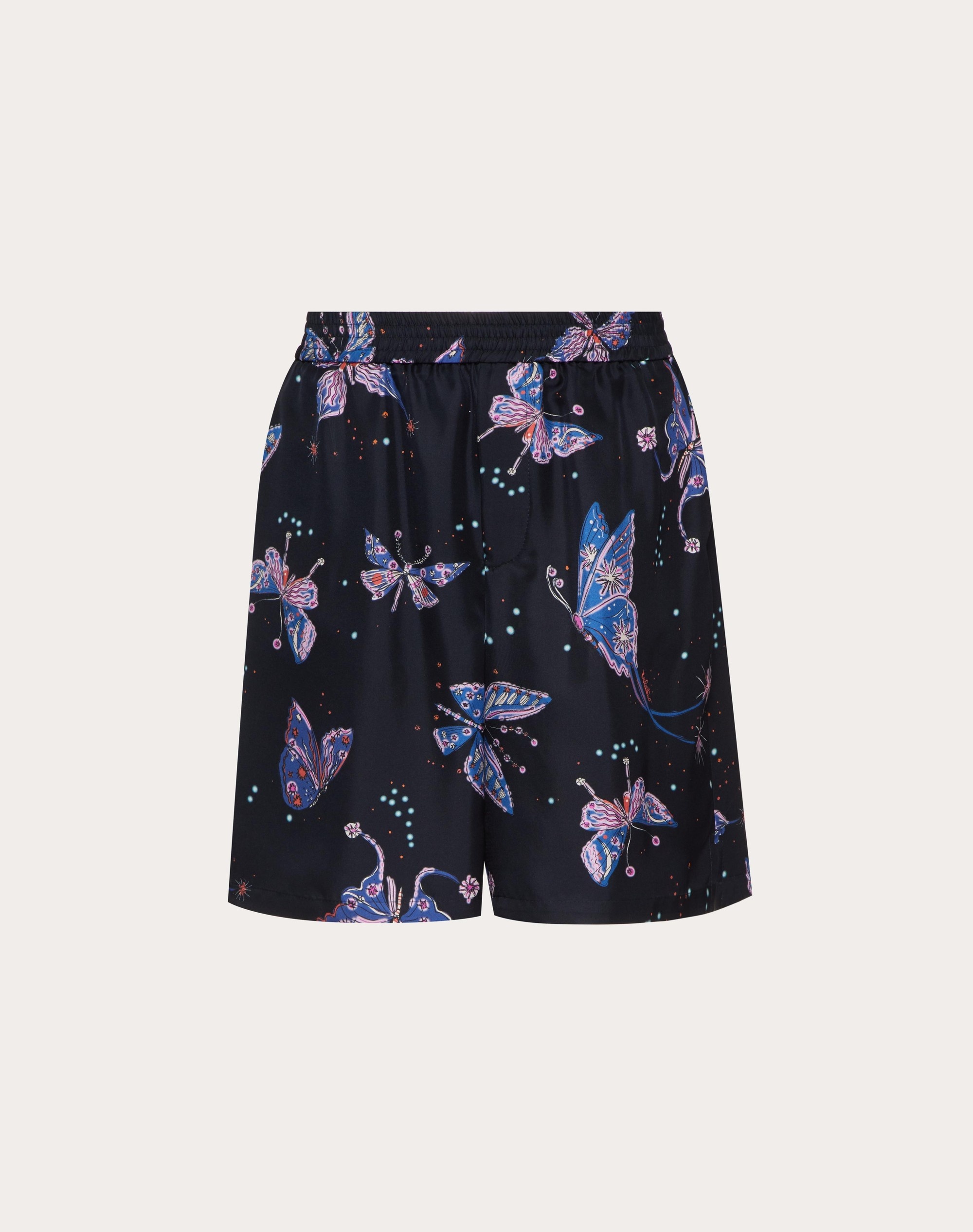 SILK BERMUDA SHORTS WITH VALENTINO UTOPIA BUTTERFLY PRINT - 1