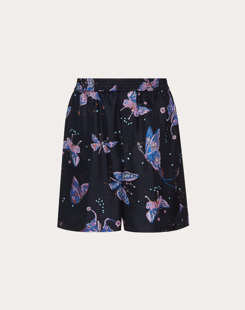 SILK BERMUDA SHORTS WITH VALENTINO UTOPIA BUTTERFLY PRINT 1