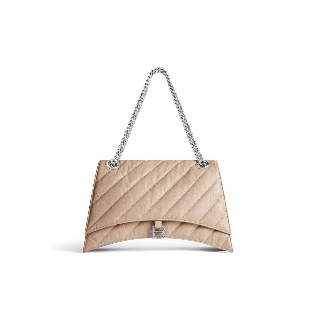 Women's Crush Large Chain Bag Quilted  in Beige - 1