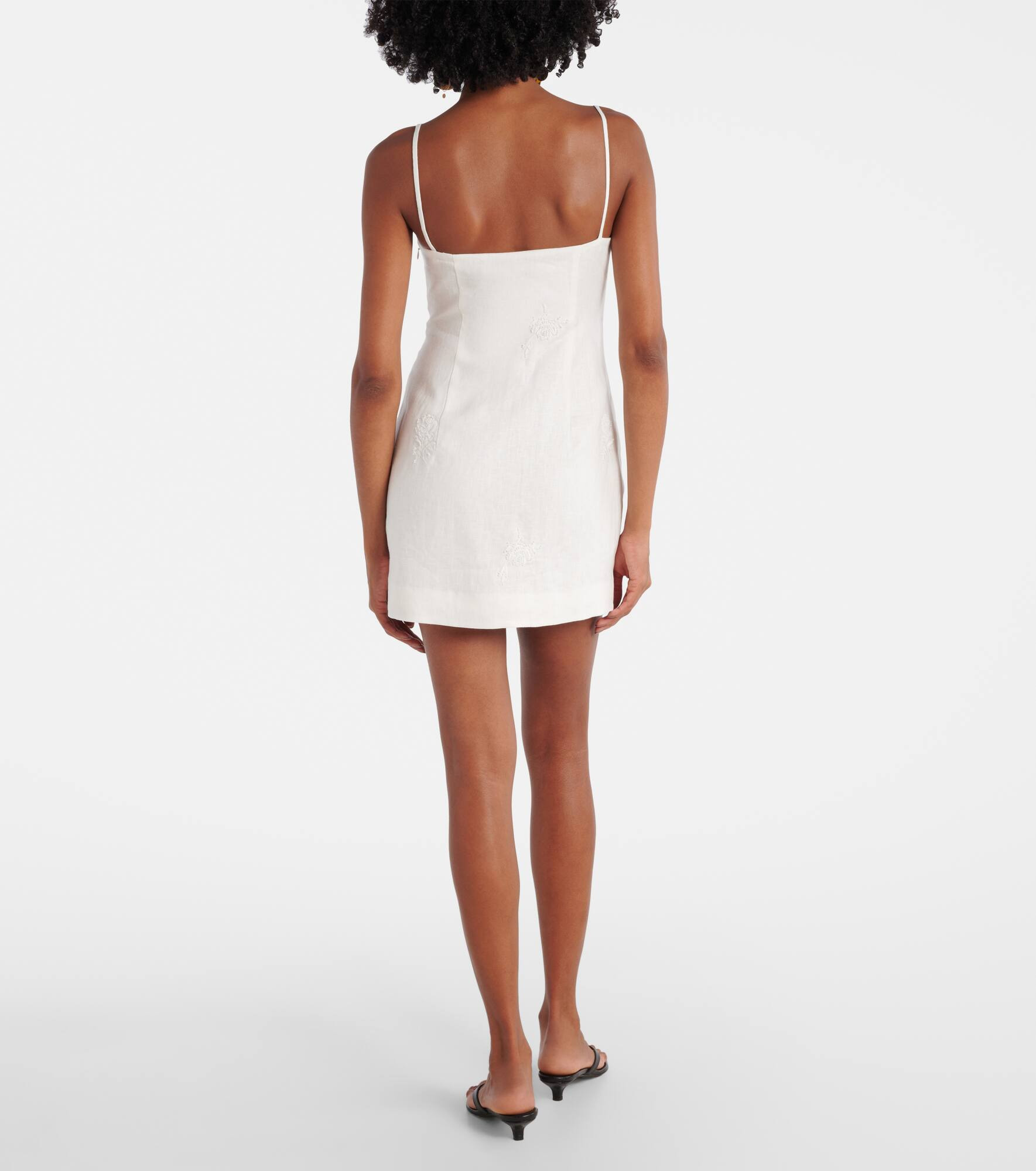 Alessandra embroidered linen minidress - 3