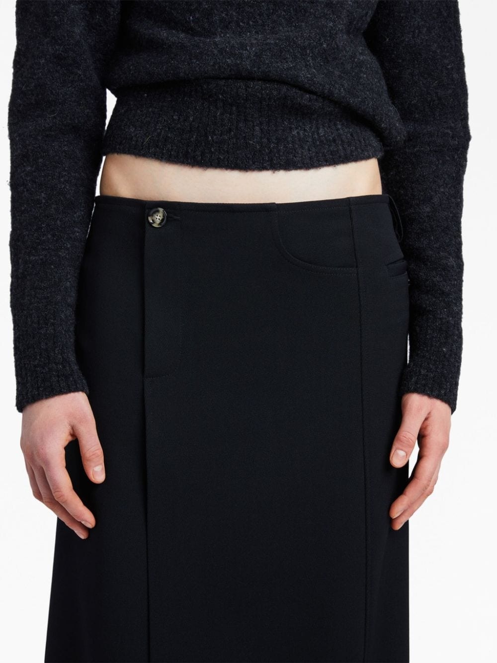 asymmetric twill wrap skirt - 6
