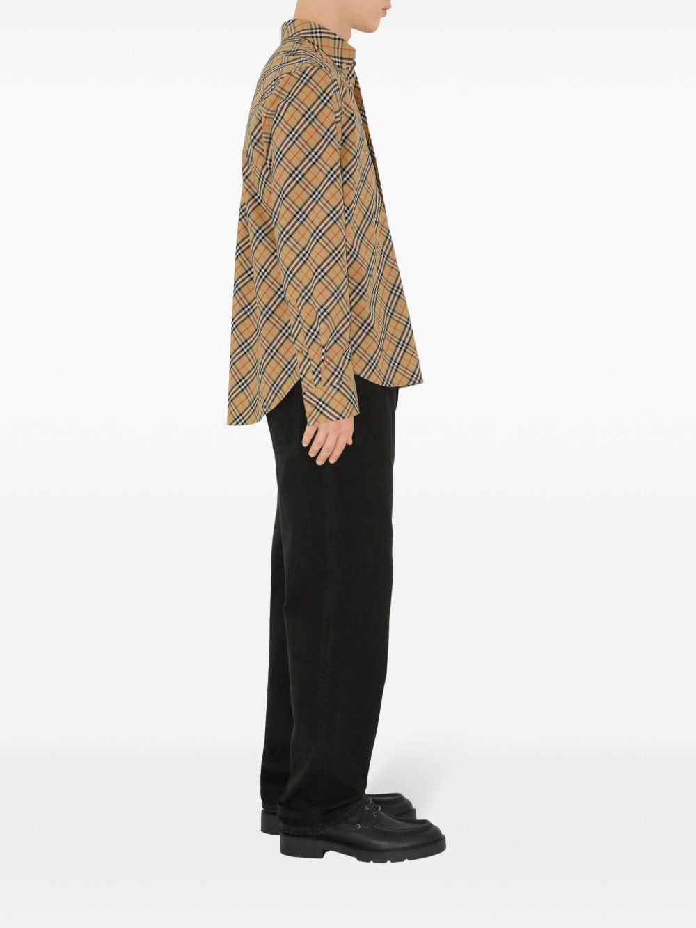 checked cotton shirt - 3