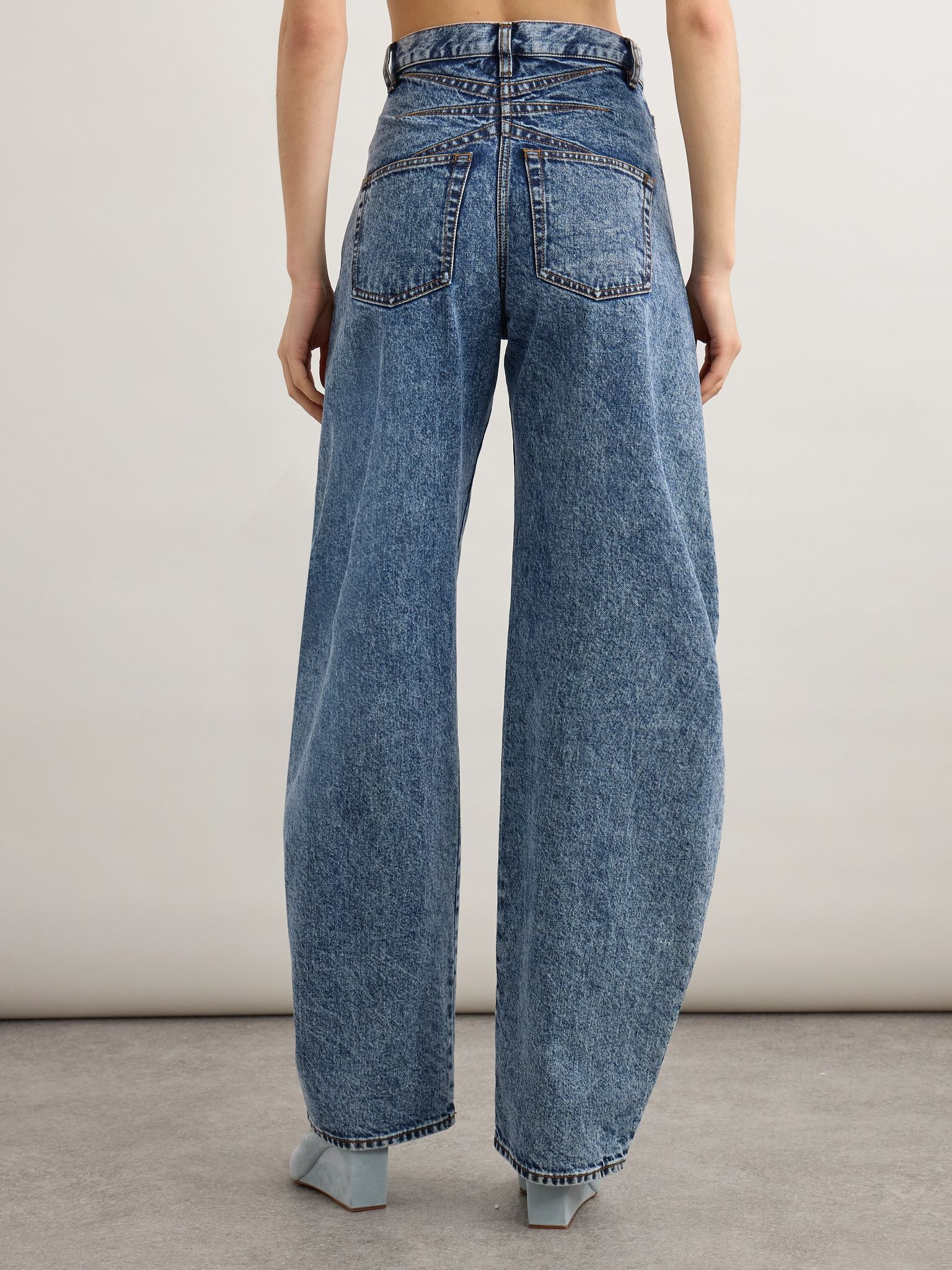 High-rise barrel-leg jeans Blue - 4