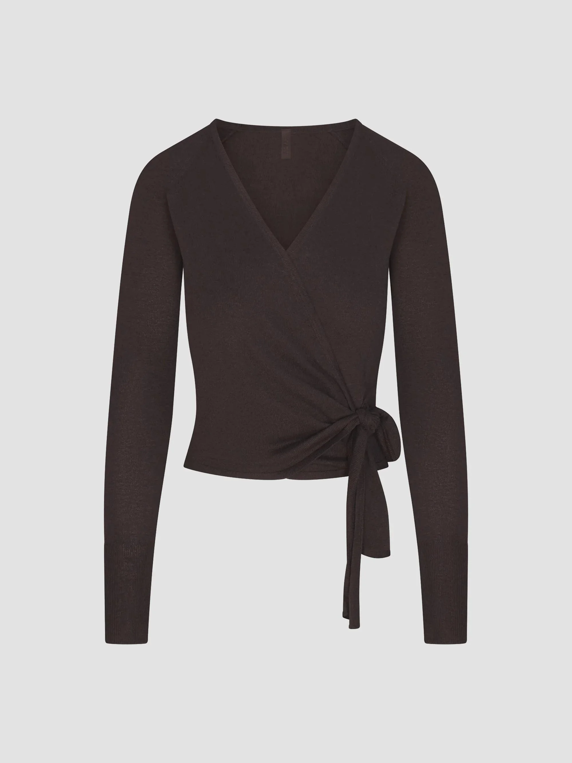 Women's Wrap Sweater - Espresso - 1