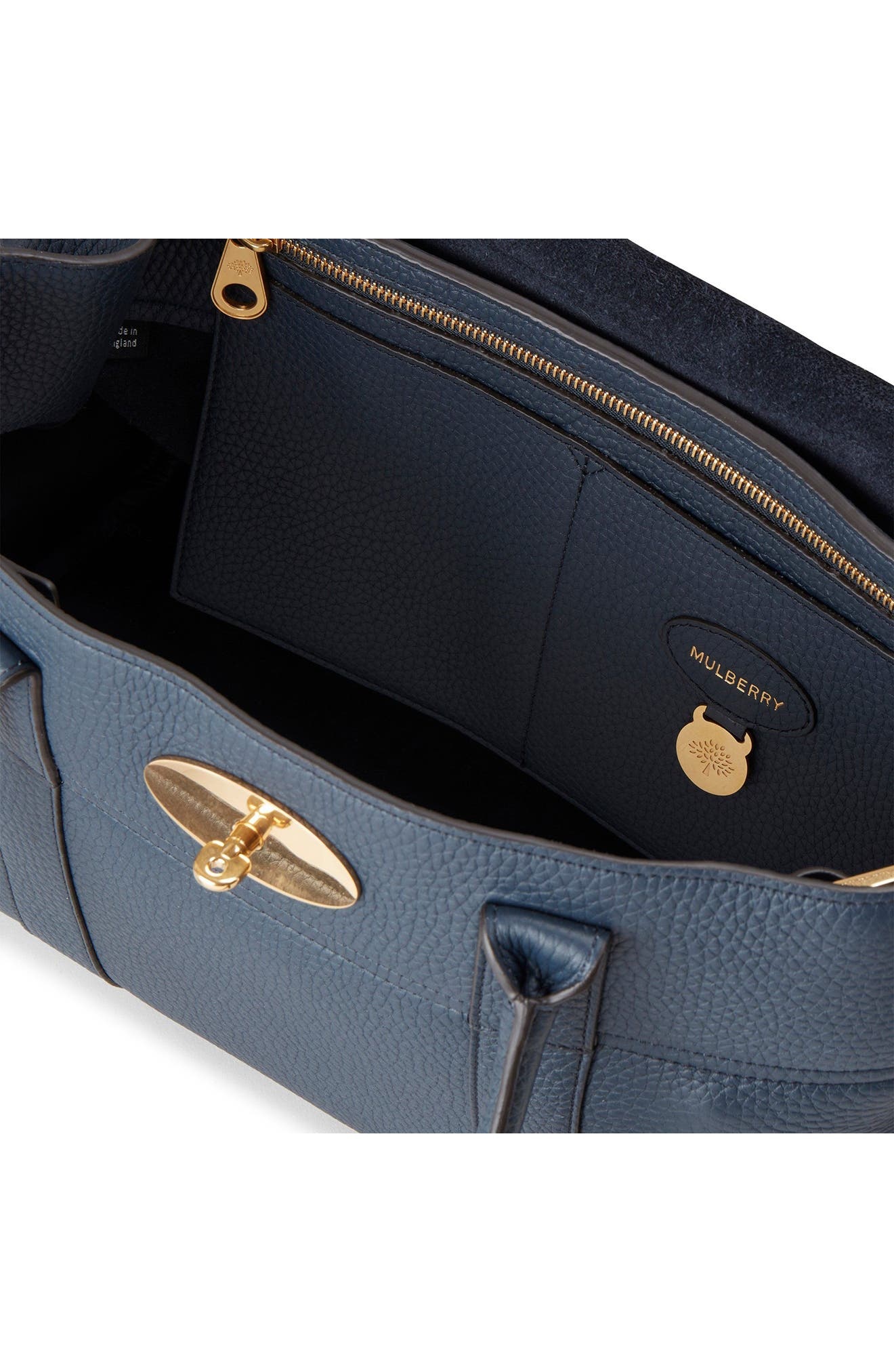 Mulberry Bayswater Grained Leather Satchel in Night Sky at Nordstrom - 4