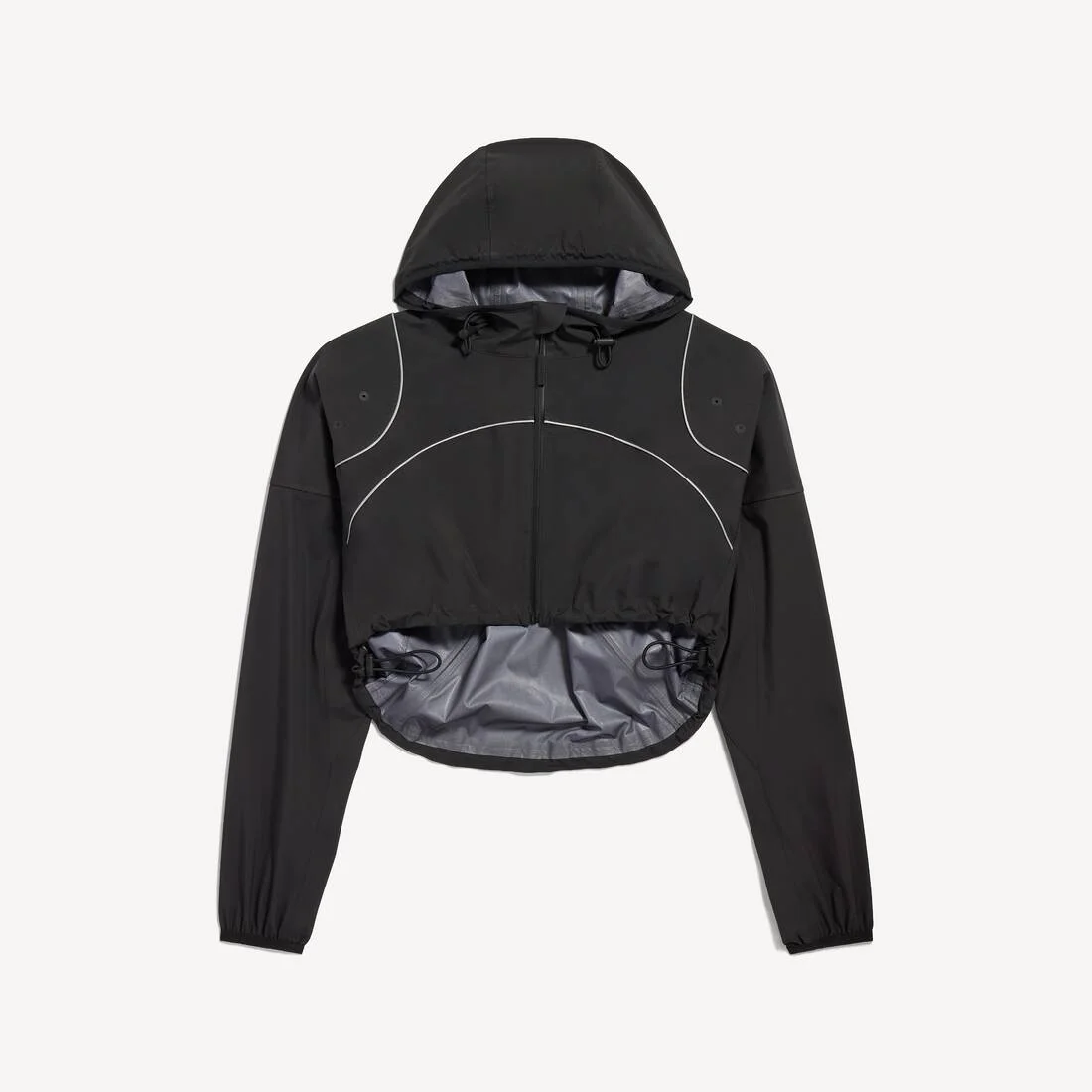 Women's Techwear Cropped Jacket in Black - 1