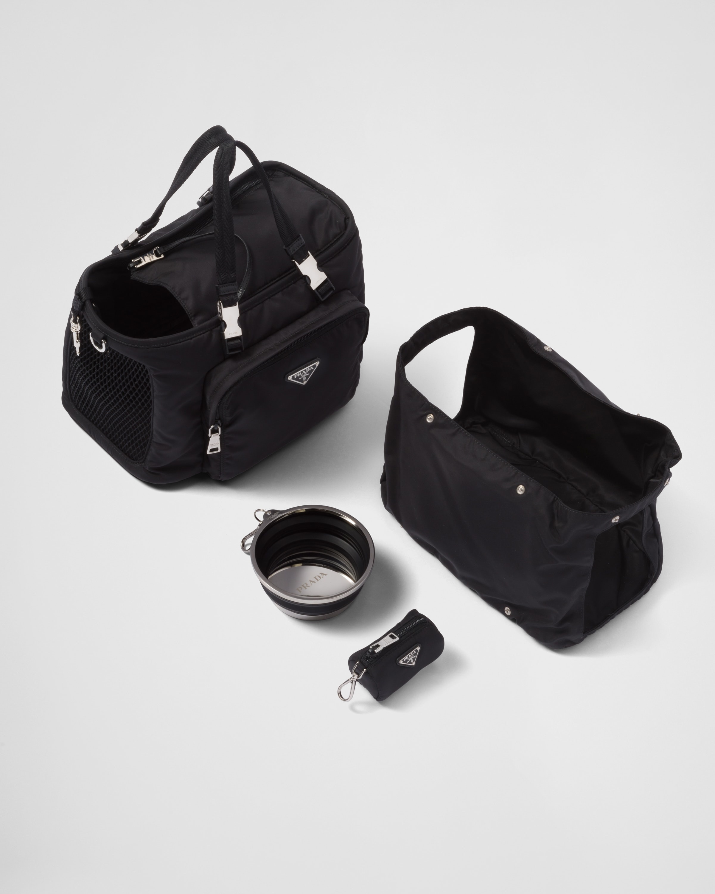 Re-Nylon and Saffiano leather pet bag - 5