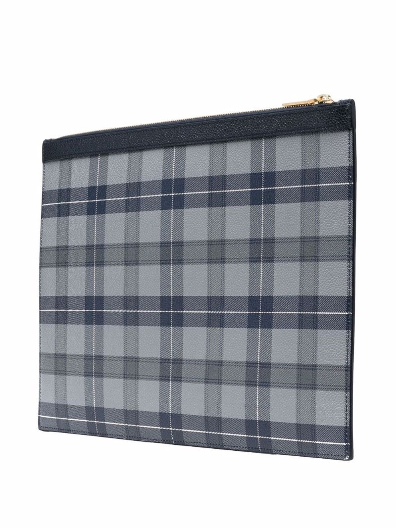 tartan-print medium document holder - 3