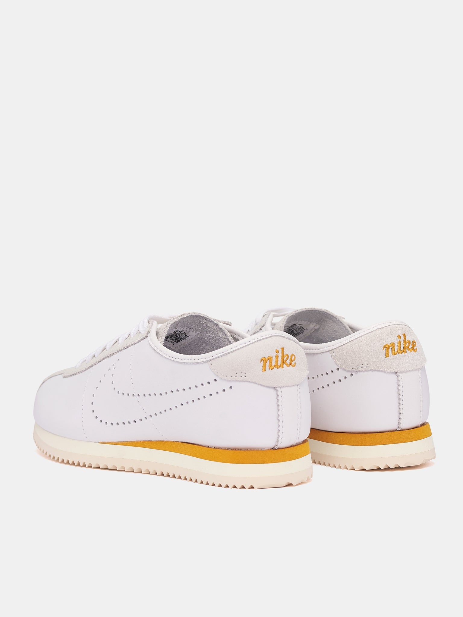 Nike White Cortez Leather Sneakers - 5