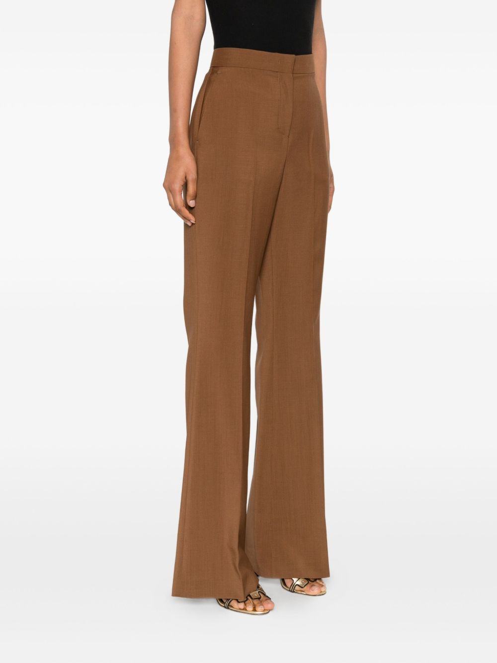 high-waisted flared trousers - 3