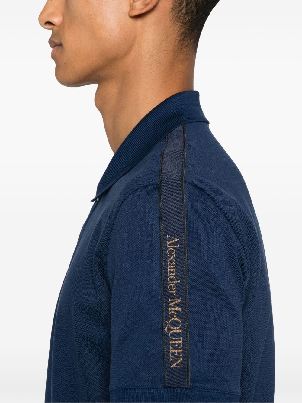 embroidered-logo cotton polo - 5