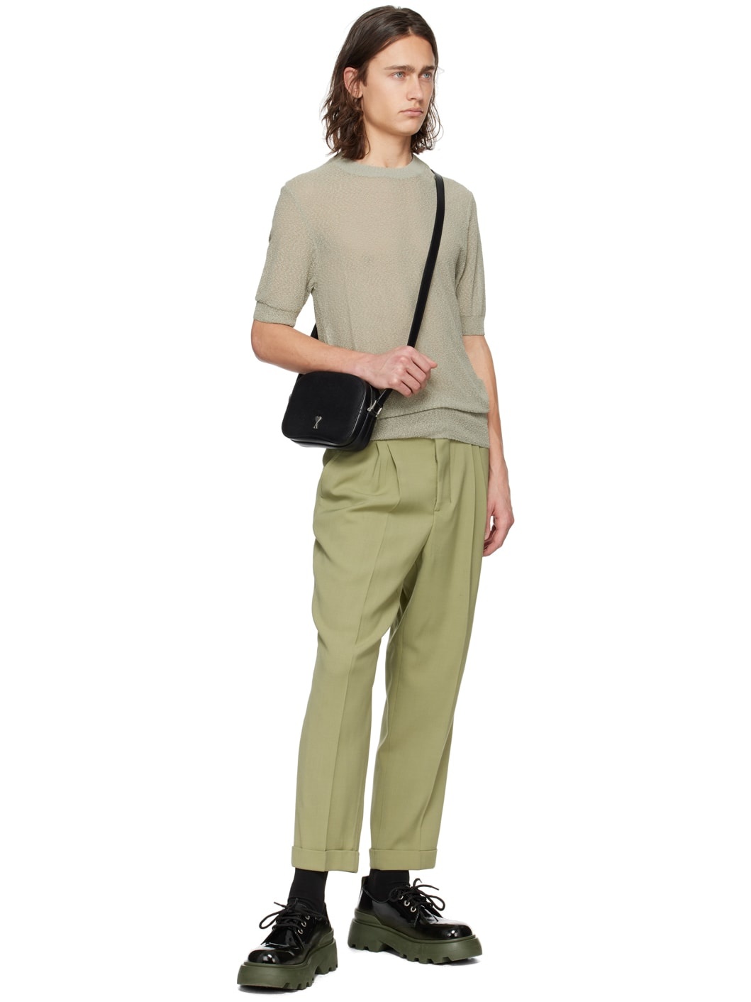 Khaki Semi-Sheer T-Shirt - 4