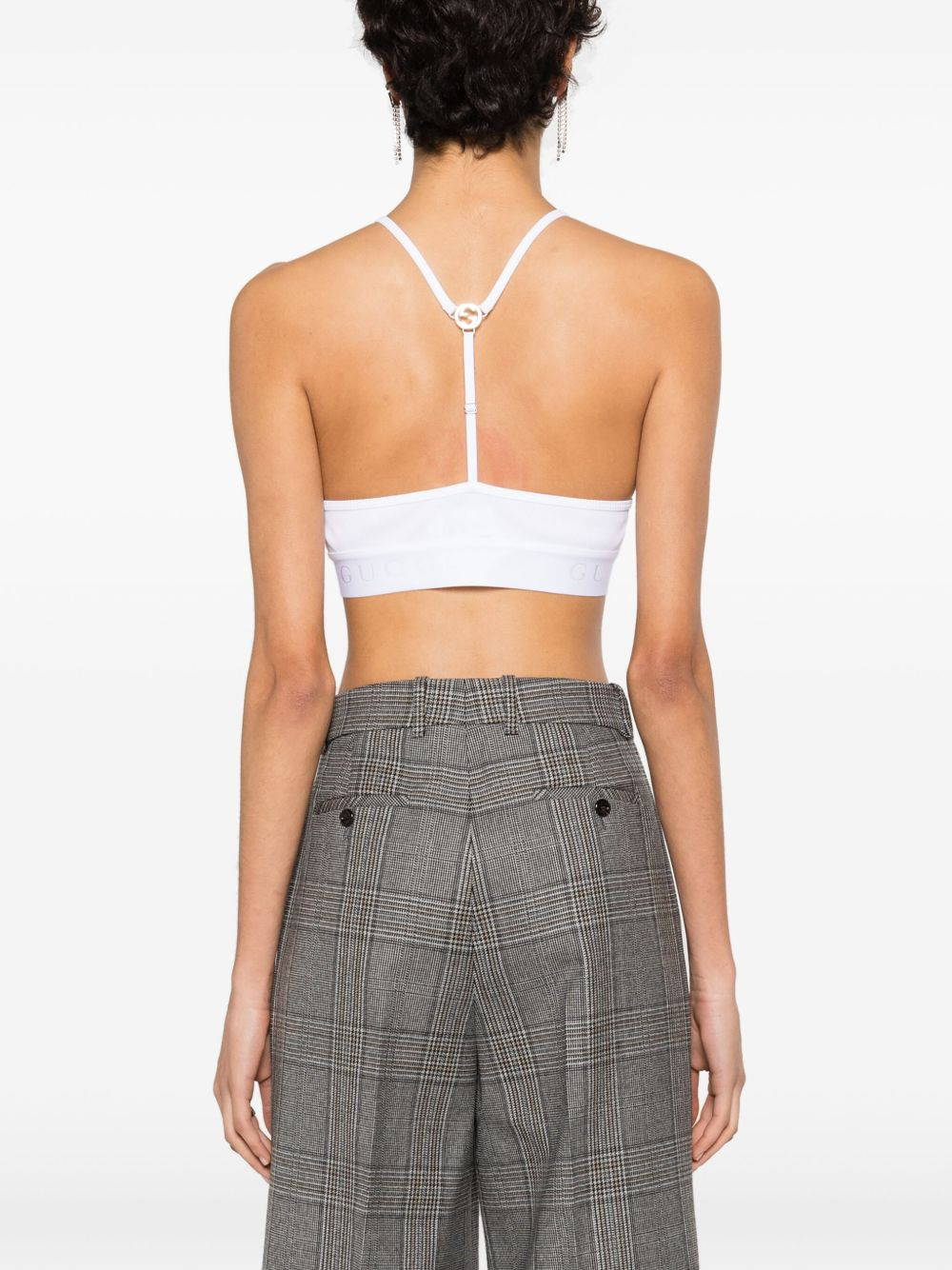 Interlocking G ribbed cropped top - 4