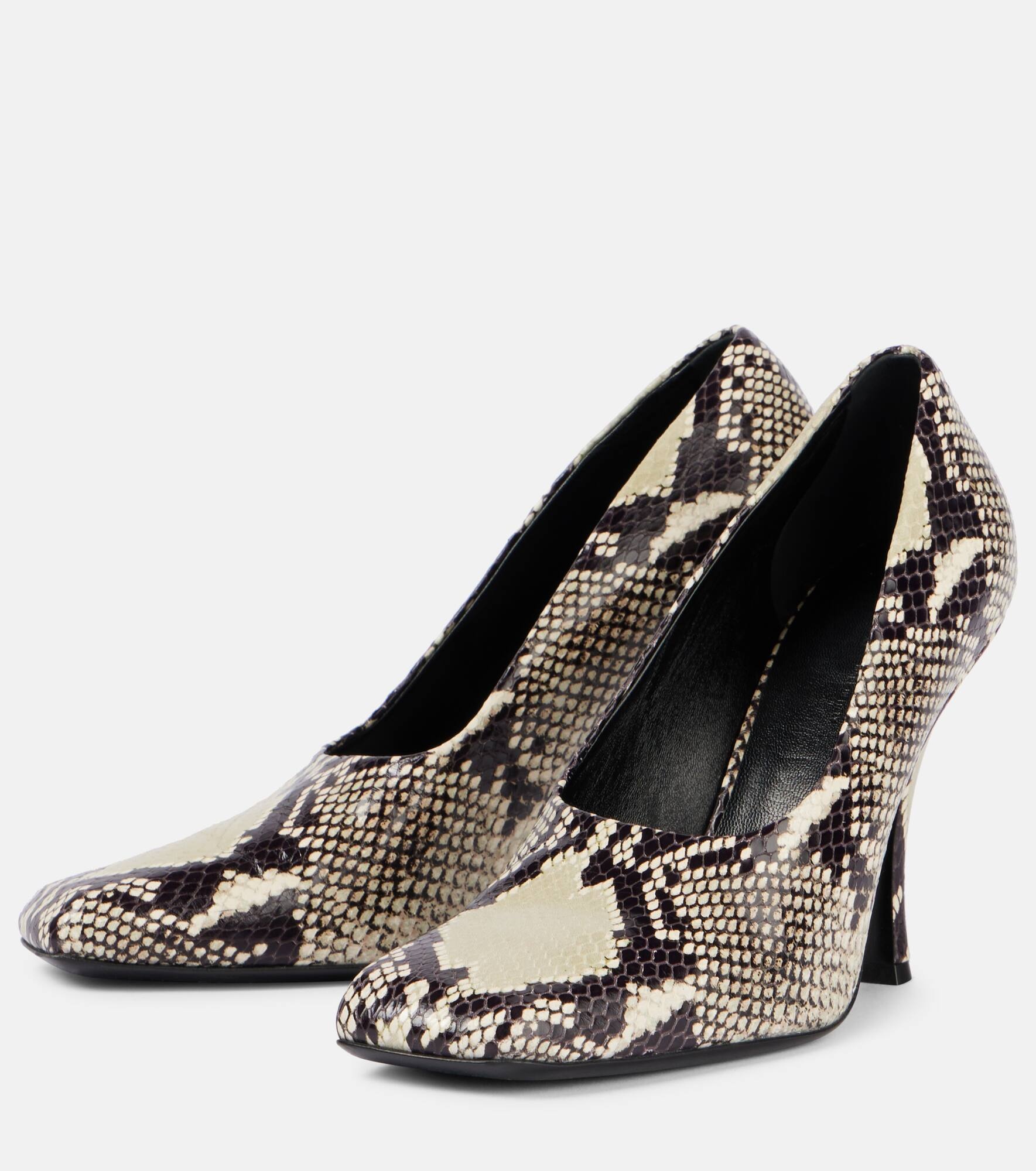 Eva snake-effect leather pumps - 4