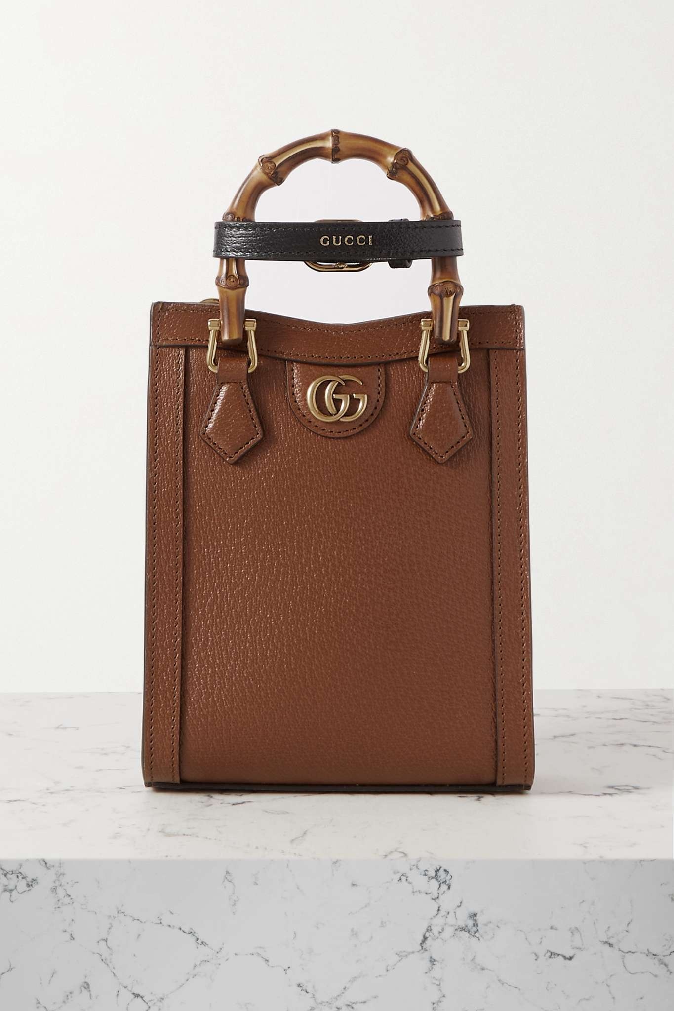 Diana mini textured-leather tote bag - 1