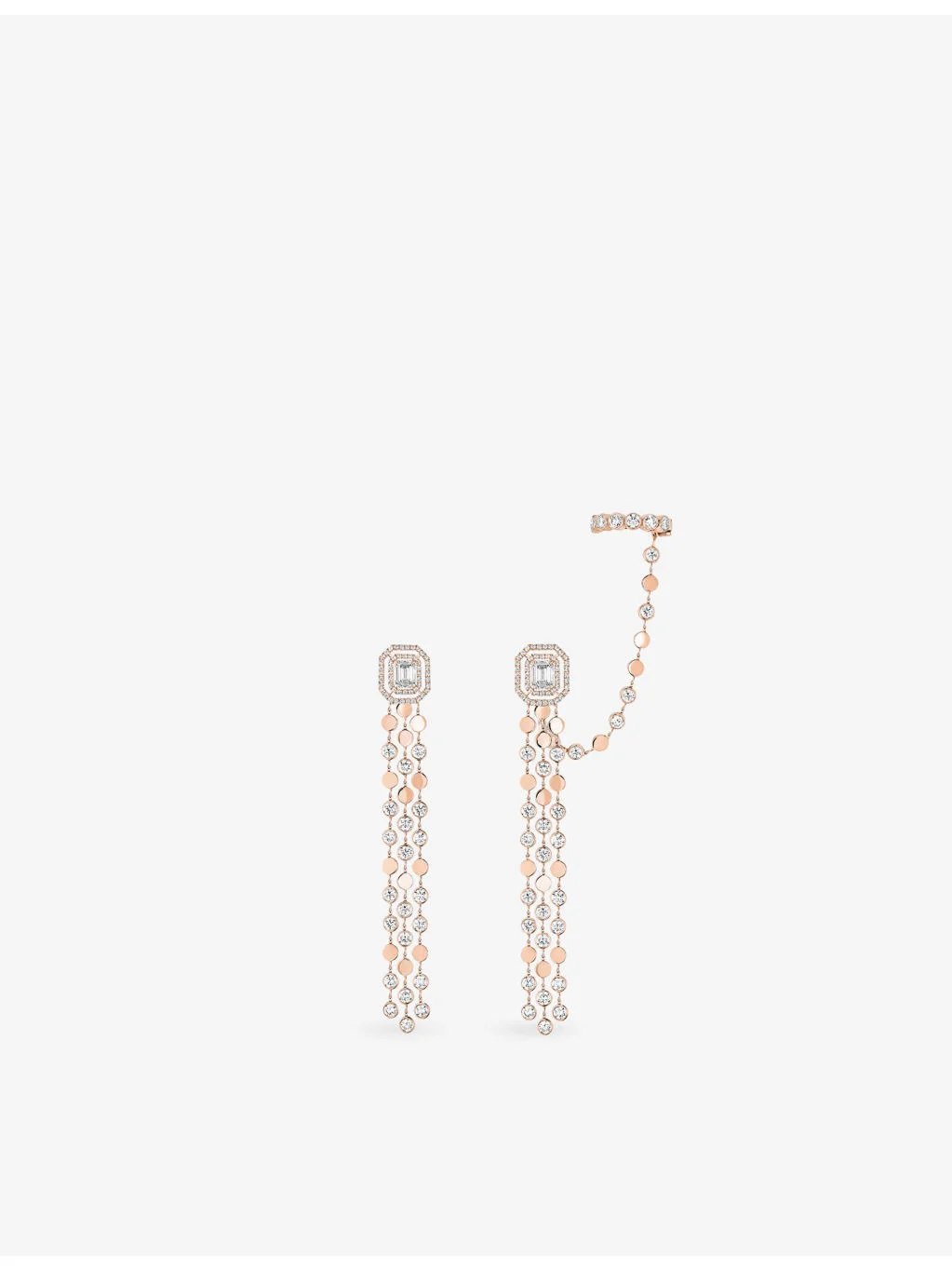 D-Vibes Multi-Row Gold and Diamond Earrings - 1