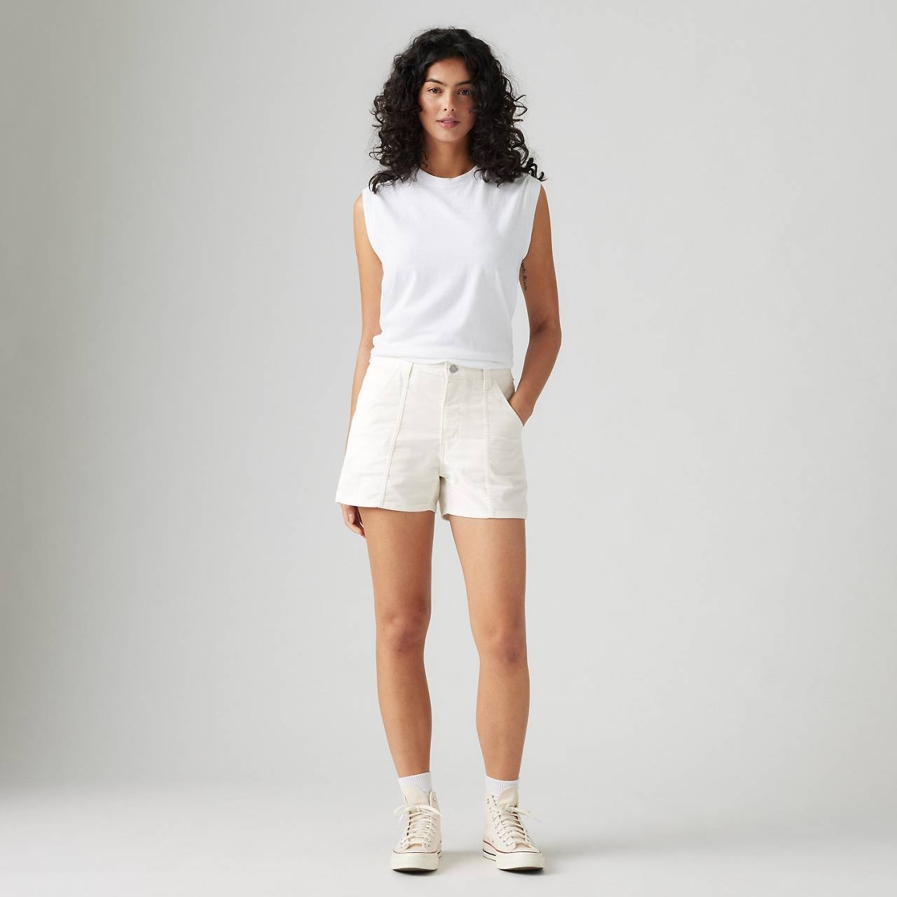 LIGHTWEIGHT CORDUROY CARPENTER WOMEN'S SHORTS - 2