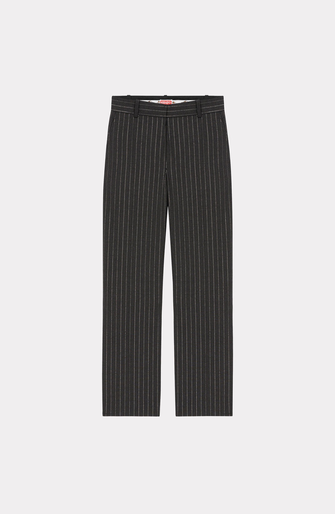Cropped striped wool suit trousers - 1