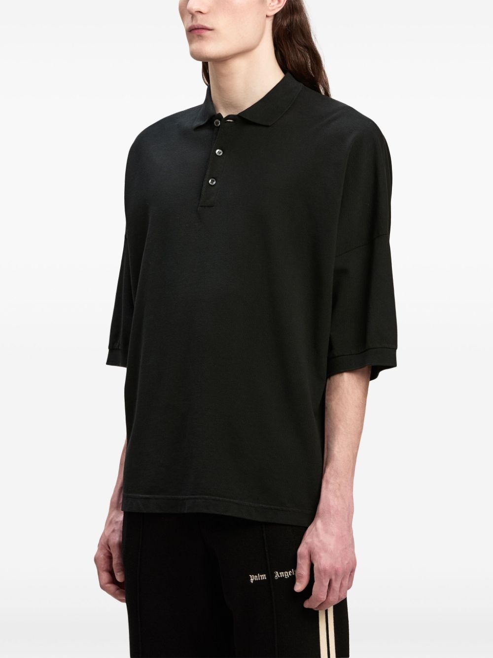 logo-print cotton polo shirt - 4