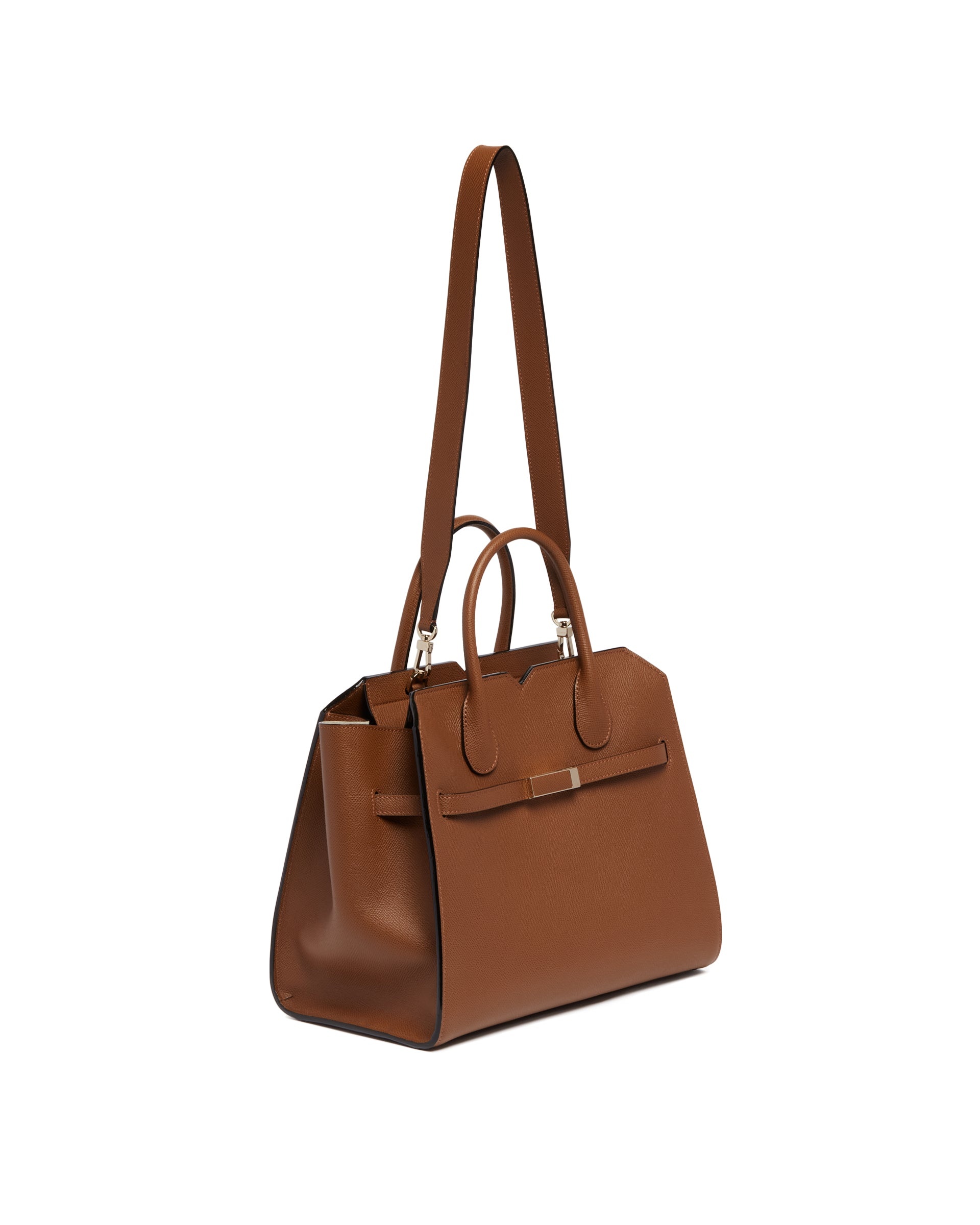 Brown Large Milan Leather Bag - 6