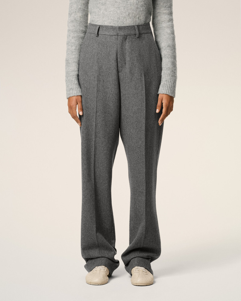GREY WOOL LARGE FIT TROUSERS 3