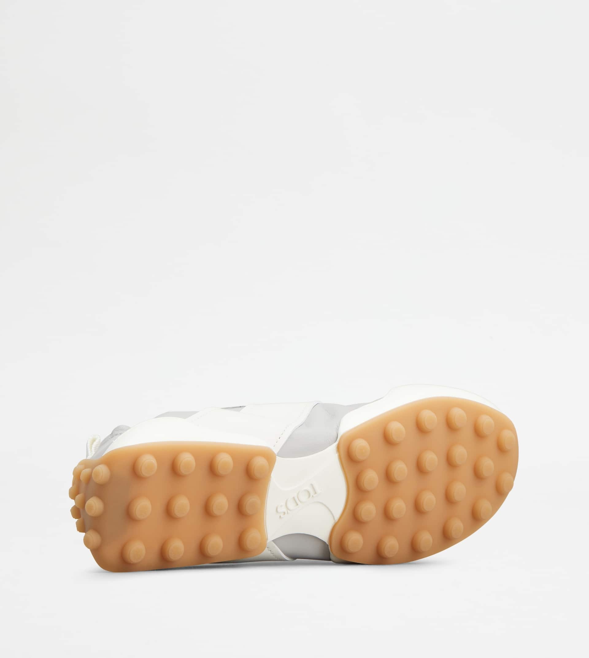 SNEAKERS IN LEATHER - WHITE, GREY - 5