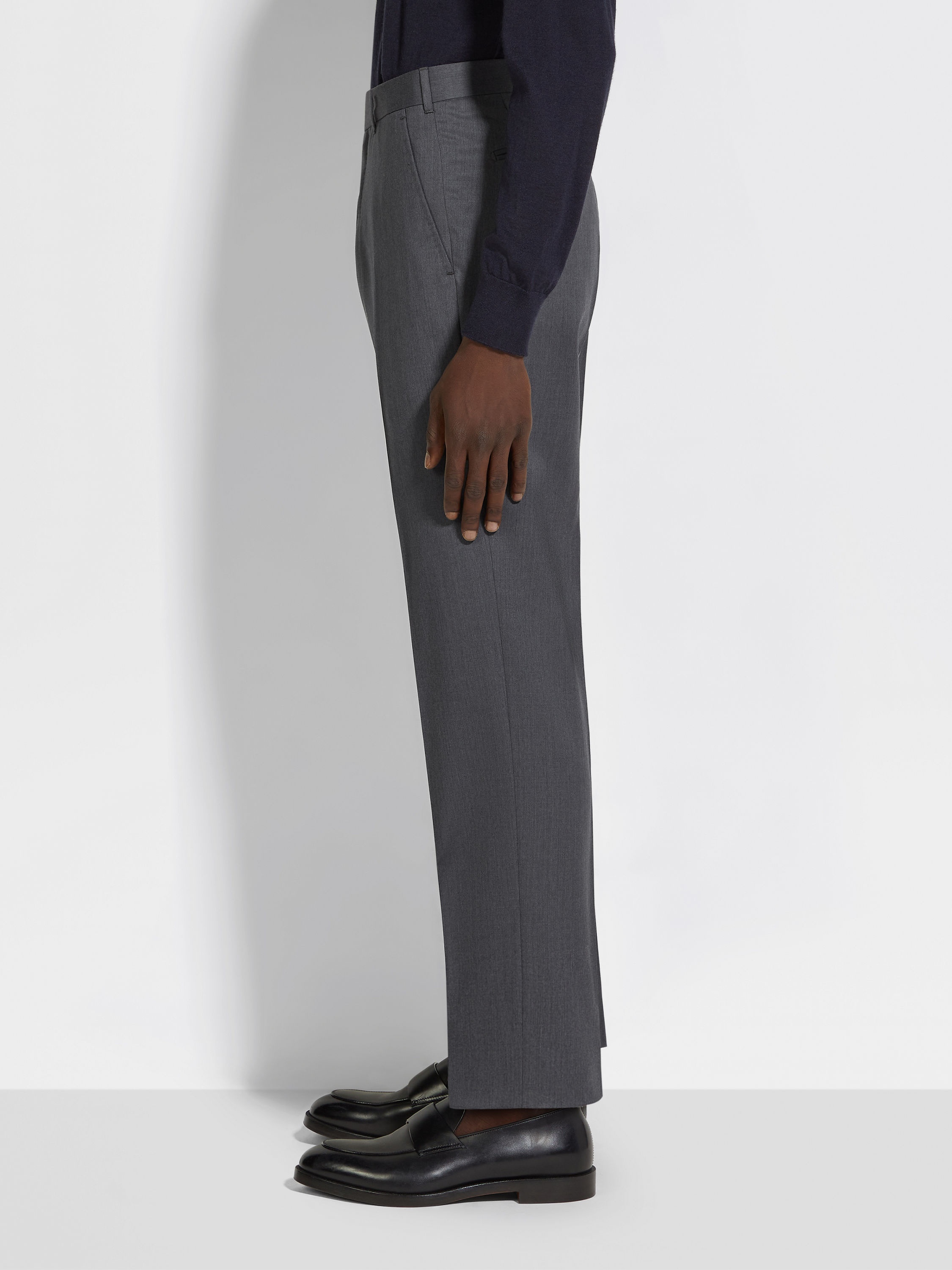 GREY CENTOVENTIMILA WOOL PANTS - 3