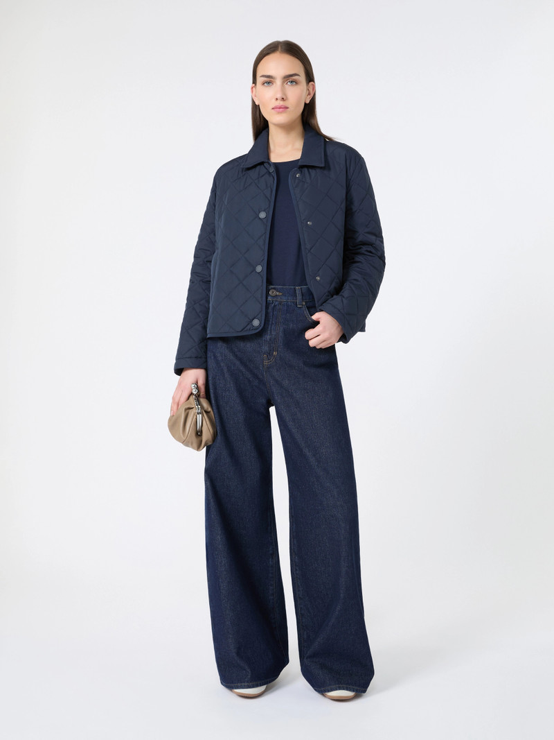 WEEKEND Max Mara Short padded jacket in water-repellent fabric - NAVY outlook