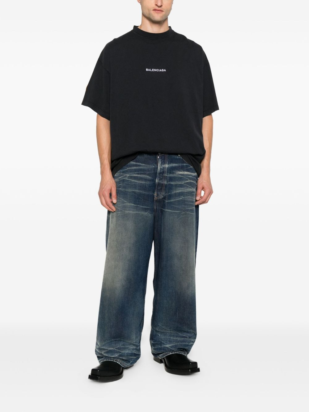 logo-embroidered sleeve-patch t-shirt - 2