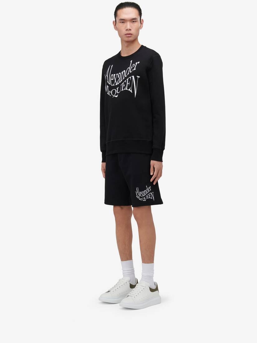 Men's Warped Logo Sweatshirt in Black - 5