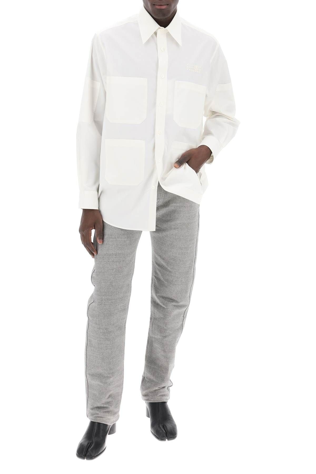 FIVE-POCKET TROUSERS IN MÉLANGE EFFECT CANVAS - 2